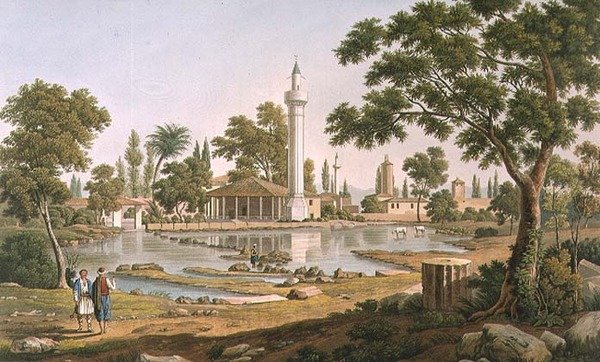 نافورة Hyperian في Pherae ، اللوحة 23 من الجزء 4 من "مناظر في اليونان" ، نقشها روبرت هافيل بواسطة إدوارد (بعد) دودويل