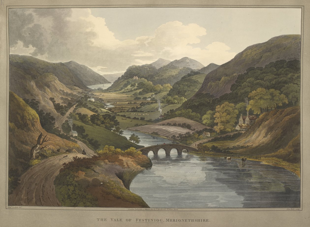 الخرائط K ، أعلى 47. 70b Vale of Ffestiniog ، Merionethshire بواسطة إدوارد (بعد) جودوين