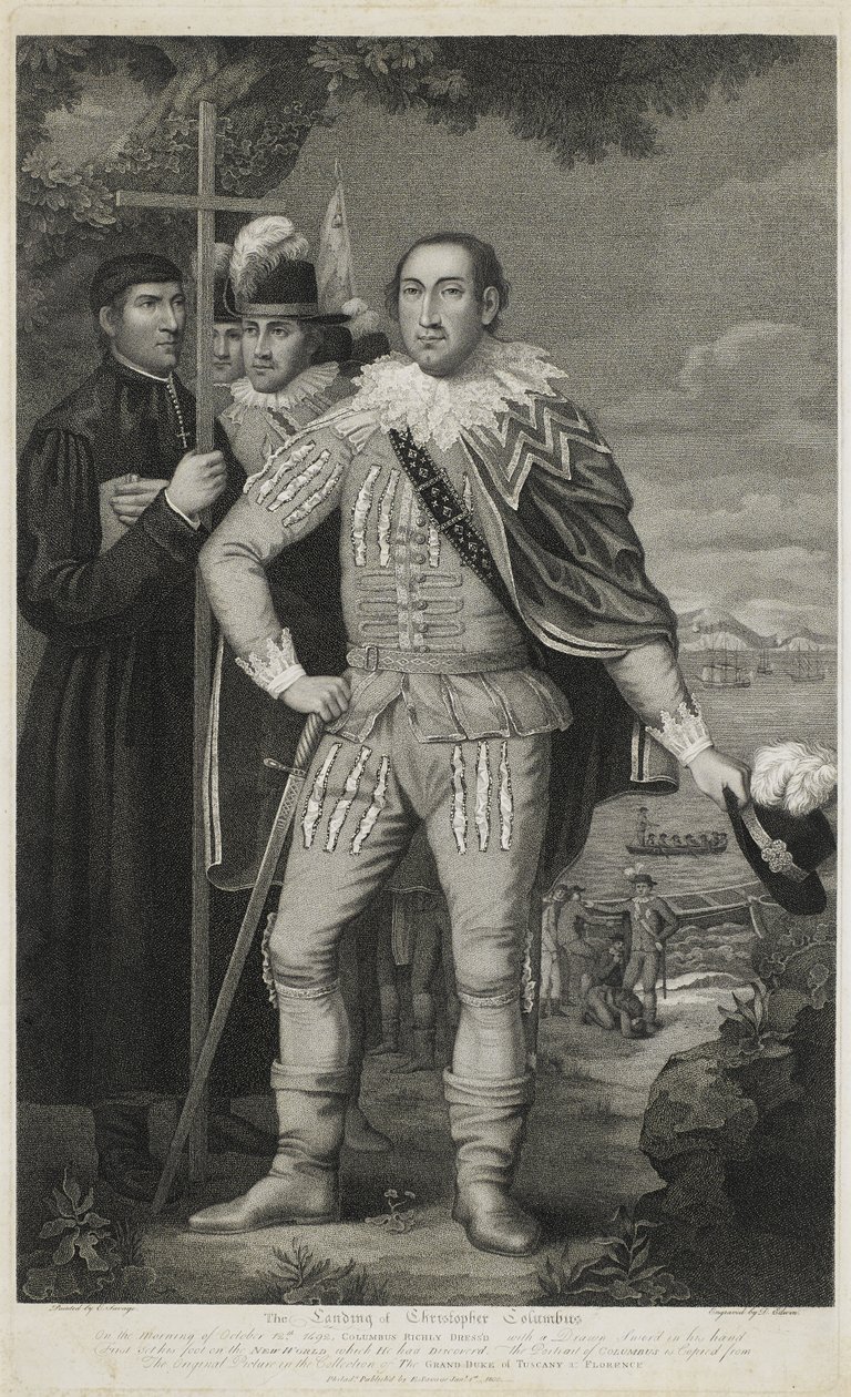 هبوط كريستوفر كولومبوس ، نقش ديفيد إدوين (1776-1841) بواسطة إدوارد (بعد) سافاج