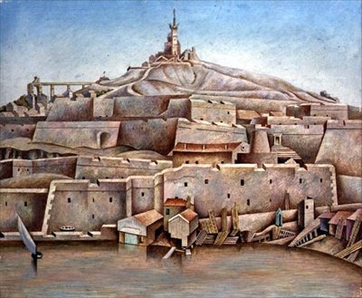 مرسيليا ، حوالي 1926 (تمبرا على لوح) بواسطة إدوارد ألكسندر وادزورث