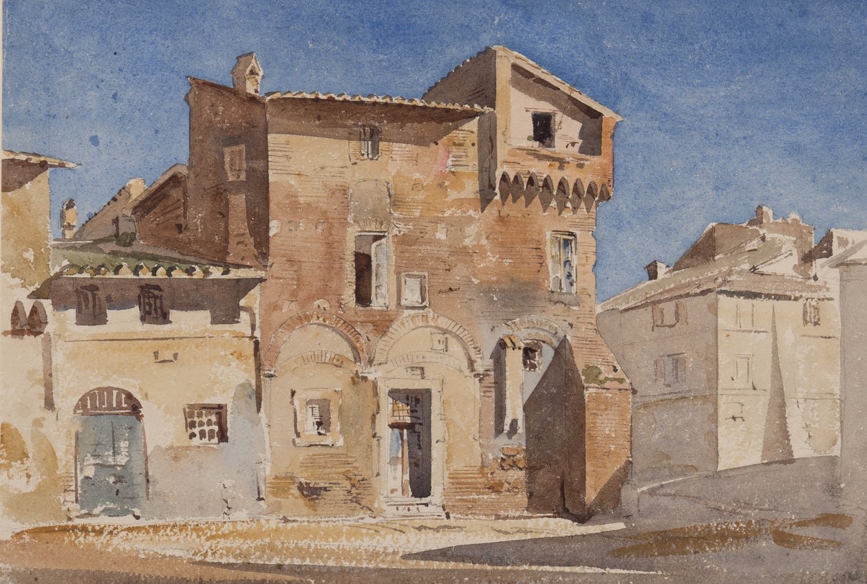 روما ، في Trastevere ، بالقرب من سانتا سيسيليا ، 1866 (مرحاض على ورق) بواسطة إدوارد أنجيلو جودال