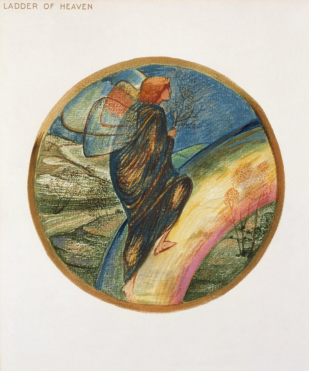 كتاب الزهور: XII. سلم السماء ، 1905 (litho مع الغواش على الورق) بواسطة إدوارد بورن جونز