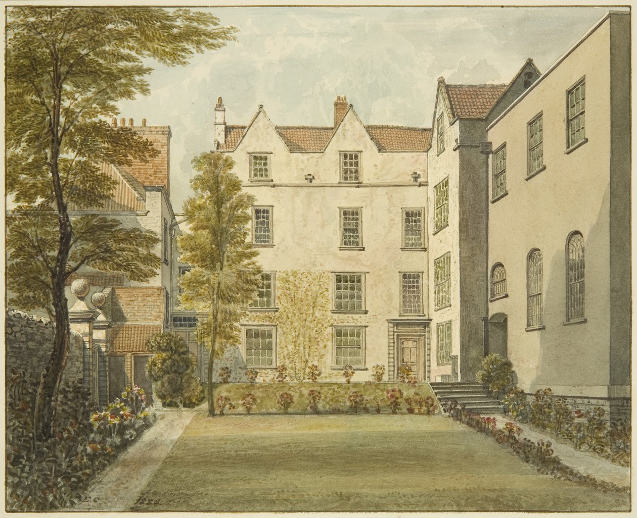 واجهة الحديقة من Penitentiary ، Magdalen Lane (قلم رصاص وألوان مائية على ورق) بواسطة إدوارد كاشين