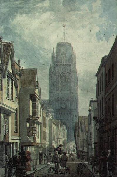 شارع Redcliffe ، بريستول ، يظهر برج كنيسة St.Mary Redcliffe بواسطة إدوارد كاشين