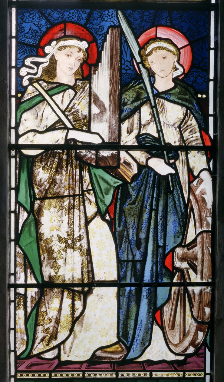 Bloxham، St Mary، Morris، Marshall، Faulkner & Co، Edward Burne-Jones، St Cecilia & St Catherine، 1869 بواسطة إدوارد بورن جونز