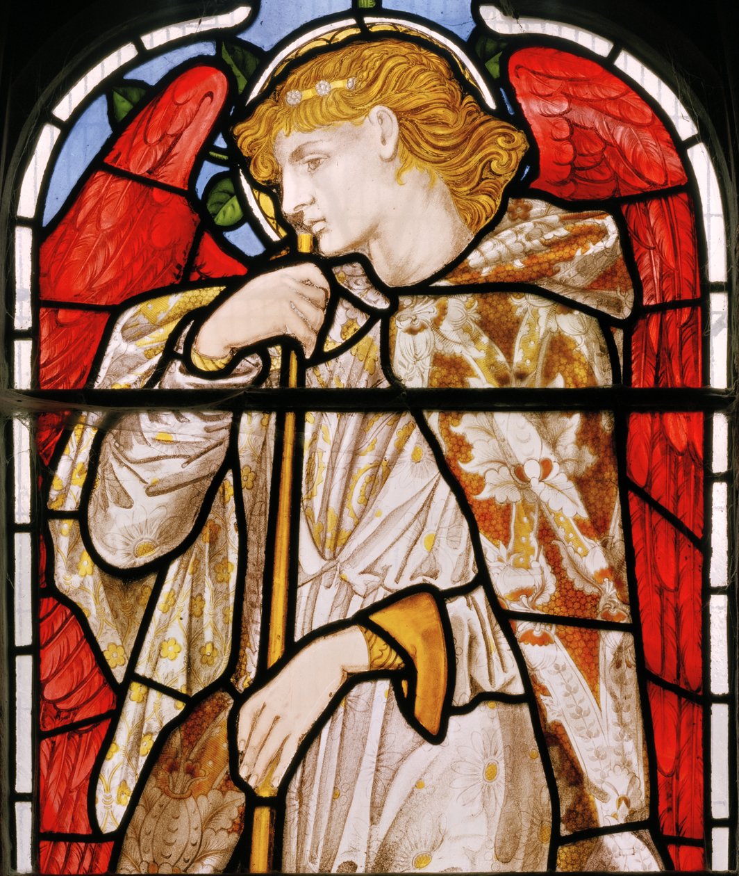 Cheddleton، Morris، Marshall، Faulkner & Co، Edward Burne-Jones، Trumpeting Angel، 1869 بواسطة إدوارد بورن جونز