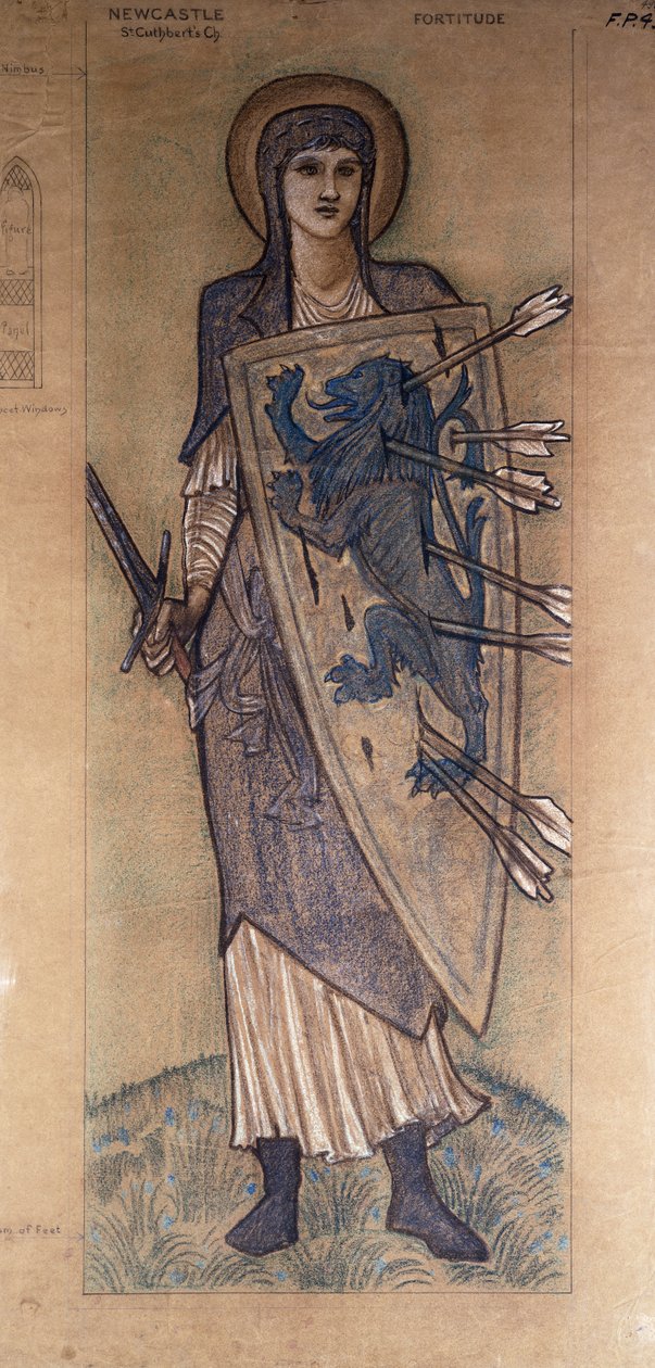الثبات: تصميم نافذة زجاجية ملونة في كنيسة سانت كوثبرت ، نيوكاسل ، عام 1896 بواسطة إدوارد بورن جونز