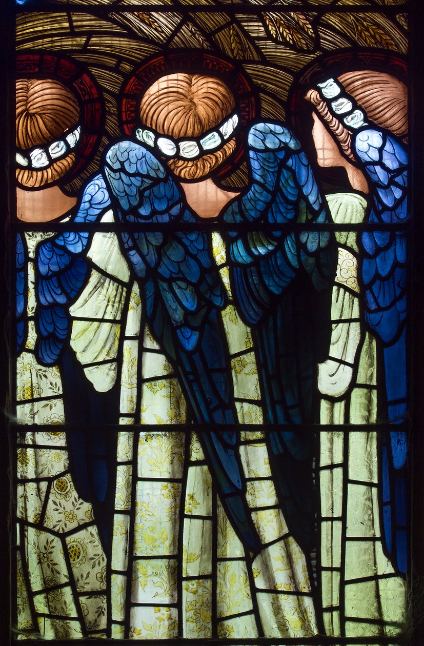 Harwarden، St Deiniol، Morris & Co.، Edward Burne-Jones، Angels، The Nativity، 1898 بواسطة إدوارد بورن جونز