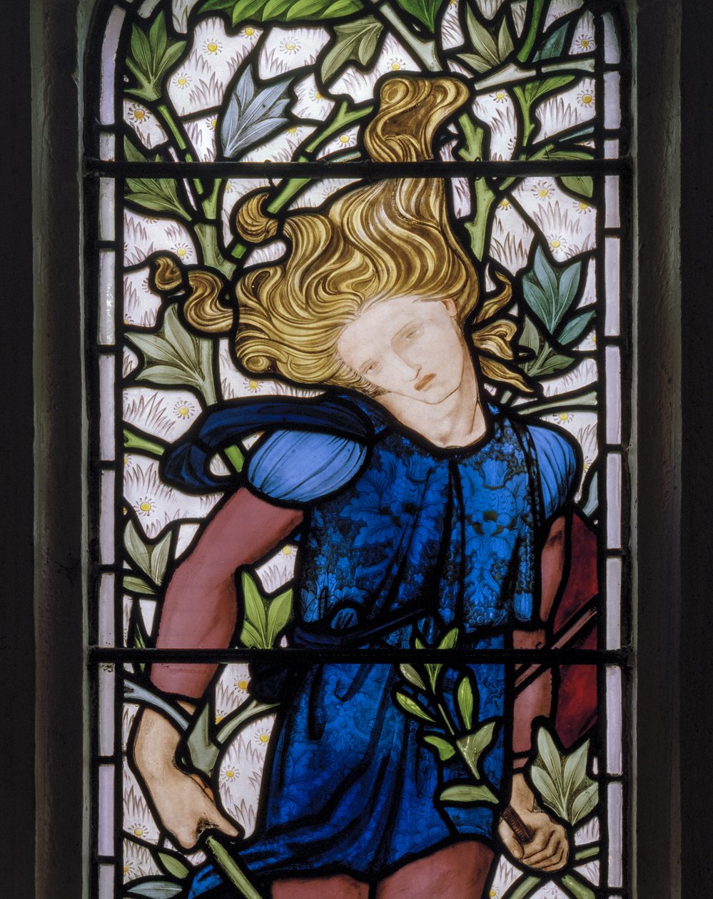 Knotty Ash، St John The Evangelist، Morris Marshall & Faulkner & Co، Edward Burne-Jones، Absalom detail، 1872 بواسطة إدوارد بورن جونز