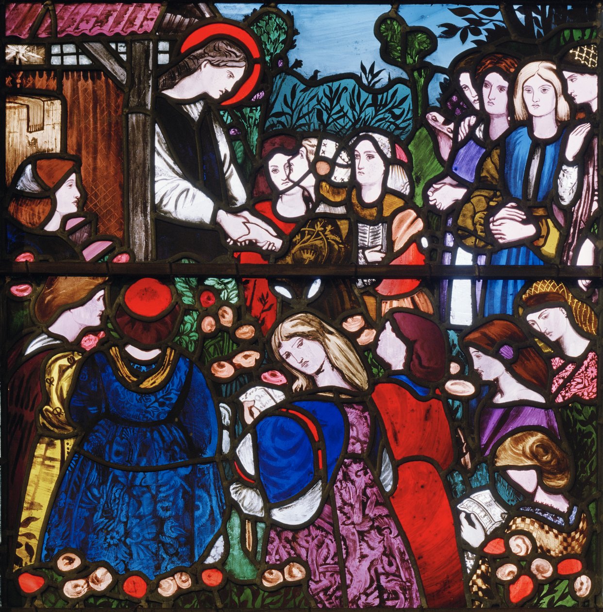 St Frideswide ، التفاصيل ، 1859 (زجاج ملون) بواسطة إدوارد بورن جونز