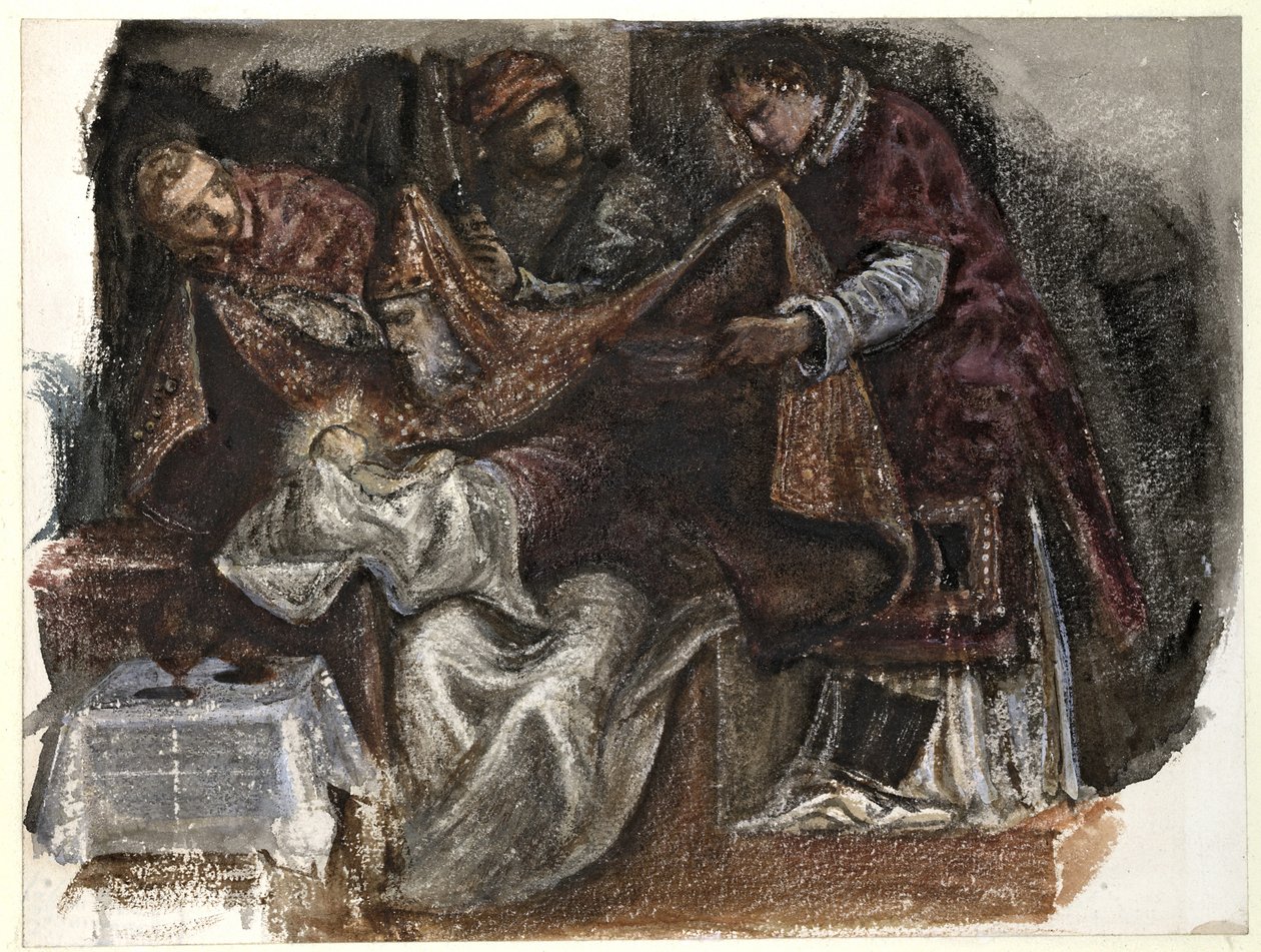 دراسة من ختان تينتوريتو في Scuola Grande di San Rocco ، 1862 (ألوان مائية على ورق منسوج) بواسطة إدوارد بورن جونز