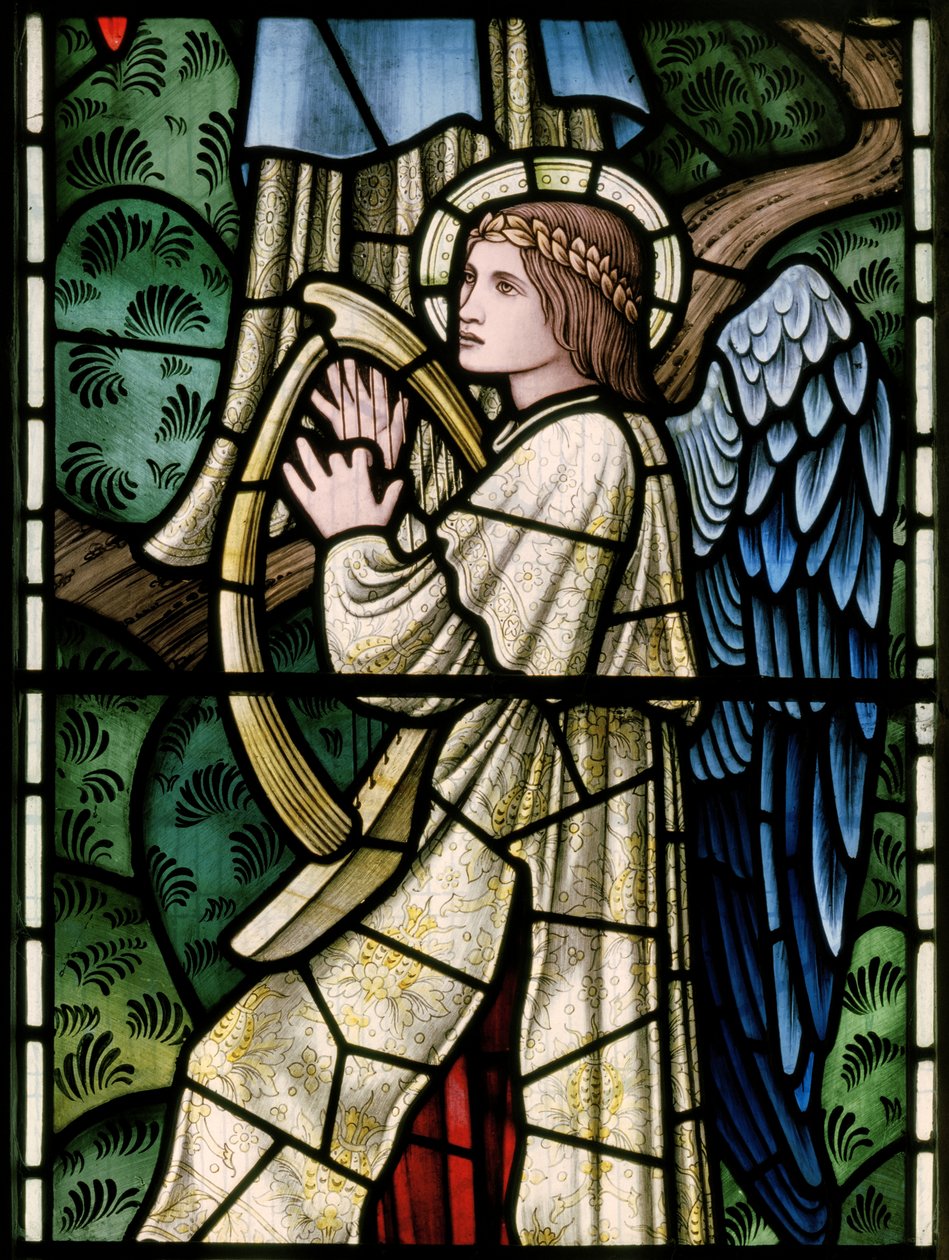 Wilden ، All Saints ، Morris & Co. ، Edward Burne-Jones ، John Henry Dearle (1859-1932) ، Angels Of Paradise ، Angel Musicians ، التفاصيل ، 1902-1914 ، لويزا ، ألفريد ، بالدوين ، رئيس الوزراء ، الميثودي ، وو بواسطة إدوارد كولي وديلي بيرن جونز