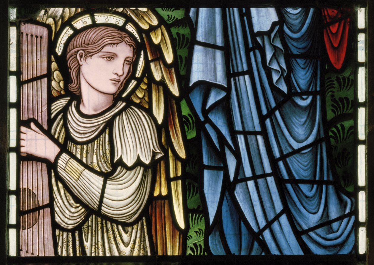 Wilden ، All Saints ، Morris & Co. ، Edward Burne-Jones ، John Henry Dearle (1859-1932) ، Angels Of Paradise ، Angel Musicians ، التفاصيل ، 1902-1914 ، لويزا ، ألفريد ، بالدوين ، رئيس الوزراء ، الميثودي ، وو بواسطة إدوارد كولي وديلي بيرن جونز