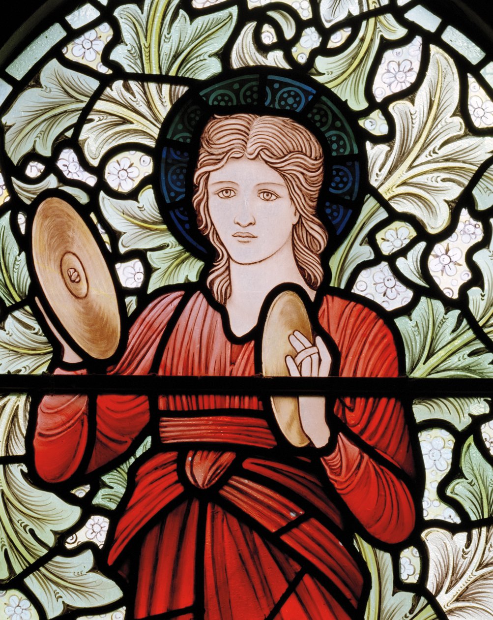Wilden، All Saints، Morris & Co.، Edward Burne-Jones، John Henry Dearle (1859-1932)، Miriam، detail، 1902-1914، Louisa، Alfred، The Baldwins، Prime Minister، Methodist، Worcestershire، Arts & Crafts، بواسطة إدوارد كولي وديلي بيرن جونز