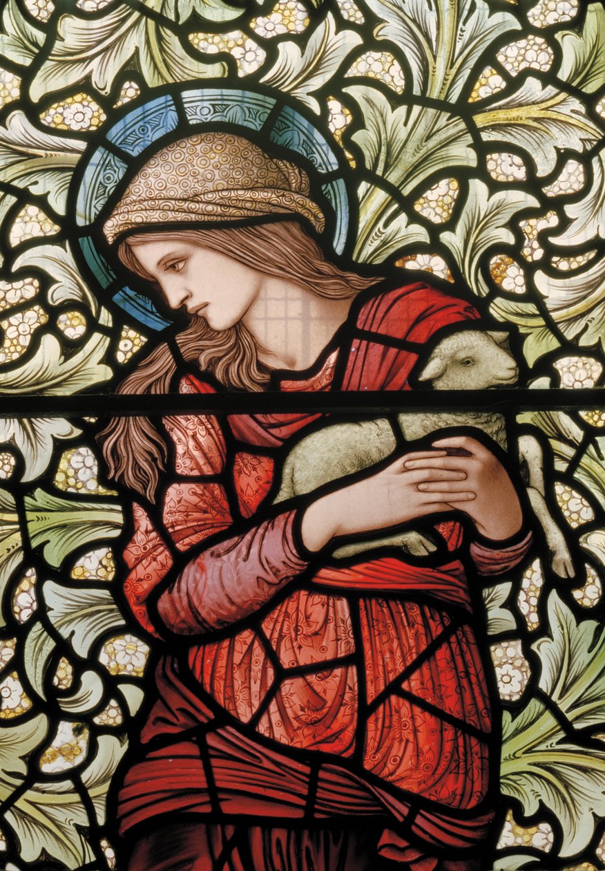 Wilden، All Saints، Morris & Co.، Edward Burne-Jones، John Henry Dearle (1859-1932)، St Agnes، detail، 1902-1914، Louisa، Alfred، The Baldwins، Prime Minister، Methodist، Worcestershire، Arts & Crafts بواسطة إدوارد كولي وديلي بيرن جونز