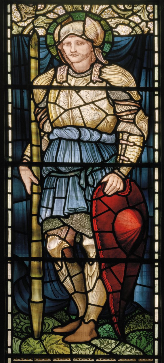 Wilden ، All Saints ، Morris & Co. ، Edward Burne-Jones ، John Henry Dearle (1859-1932) ، St George ، Courage ، 1902-1914 ، Louisa ، Alfred ، The Baldwins ، رئيس الوزراء ، الميثودي ، Worcestershire ، Arts & Craf بواسطة إدوارد كولي وديلي بيرن جونز