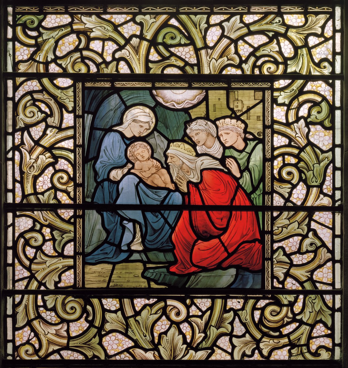 Wilden ، All Saints ، Morris & Co. ، Edward Burne-Jones ، John Henry Dearle (1859-1932) ، عشق المجوس ، 1902-1914 ، لويزا ، ألفريد ، بالدوينز ، رئيس الوزراء ، الميثودي ، ورسيسترشاير ، الفنون بواسطة إدوارد كولي وديلي بيرن جونز