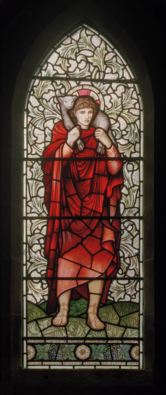 Wilden ، All Saints ، Morris & Co. ، Edward Burne-Jones ، John Henry Dearle (1859-1932) ، The Good Shepherd ، 1902-1914 ، Louisa ، Alfred ، The Baldwins ، رئيس الوزراء ، الميثودي ، Worcestershire ، Arts & Craft بواسطة إدوارد كولي وديلي بيرن جونز