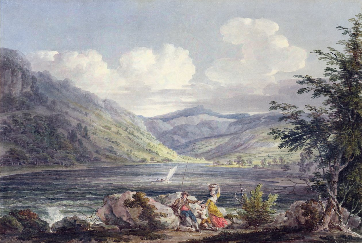 Haweswater ، Westmoreland ، c.1795 (مرحاض فوق الجرافيت على ورق منسوج) بواسطة إدوارد دايز