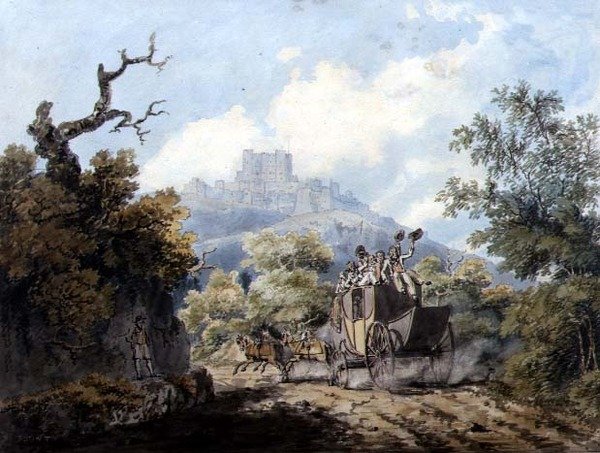 بريد دوفر ، حوالي 1793 (قلم حبر وألوان مائية على ورق) بواسطة إدوارد دايز