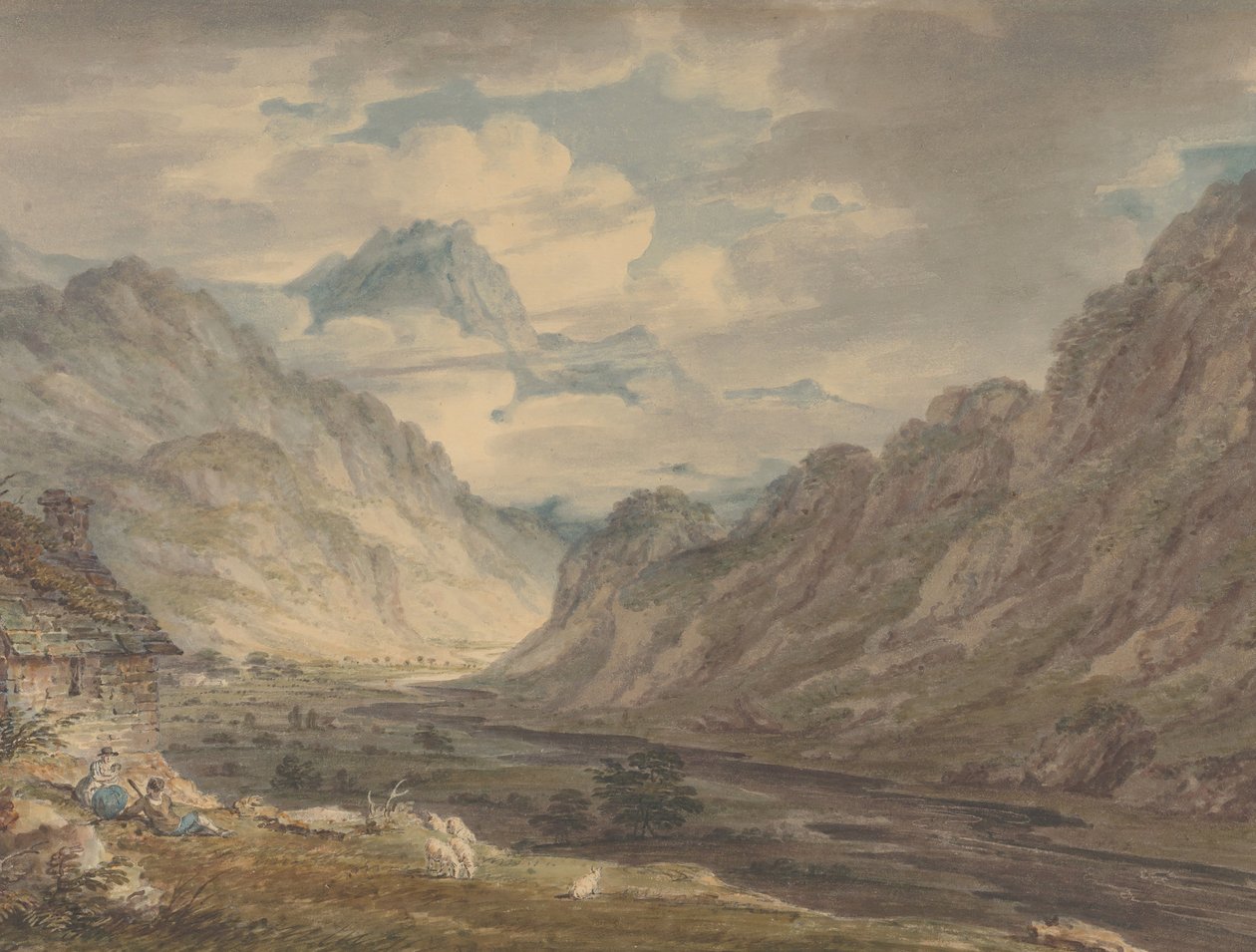 ممر Honister من مزرعة Gatesgarth ، Gatesgarthdale ، Lake District ، 1789-1804. بواسطة إدوارد دايز