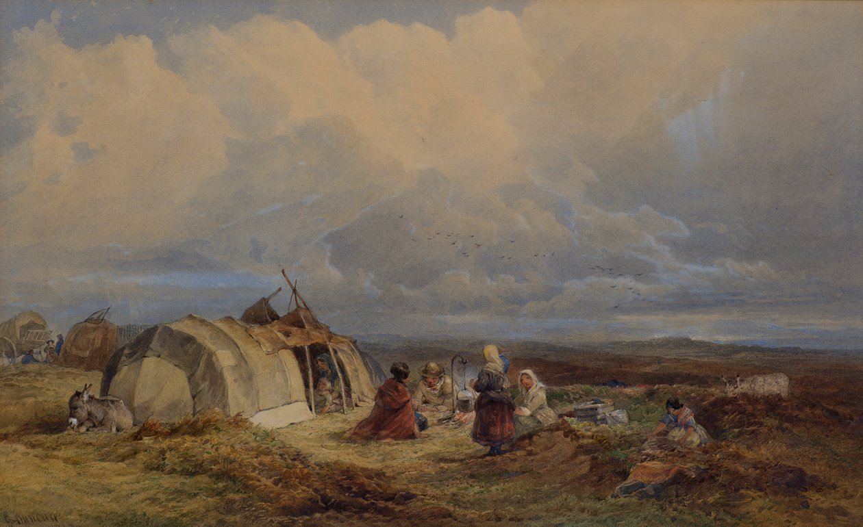 معسكر الغجري ، 1863 (ألوان مائية) بواسطة إدوارد دنكان