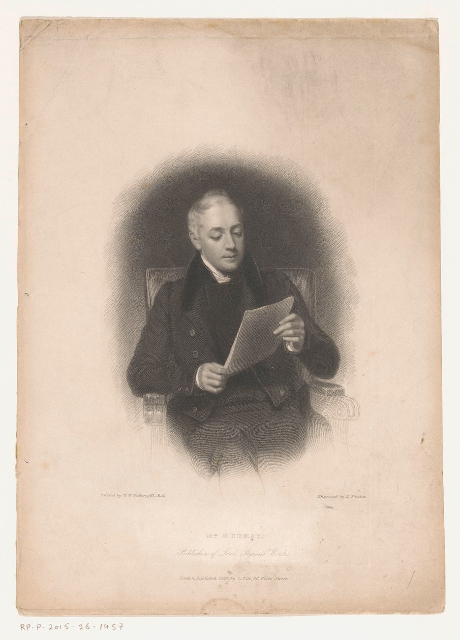Portret van uitgever John Murray السيد موراي ، ناشر أعمال اللورد بايرون (العنوان على الكائن) بواسطة إدوارد فيند