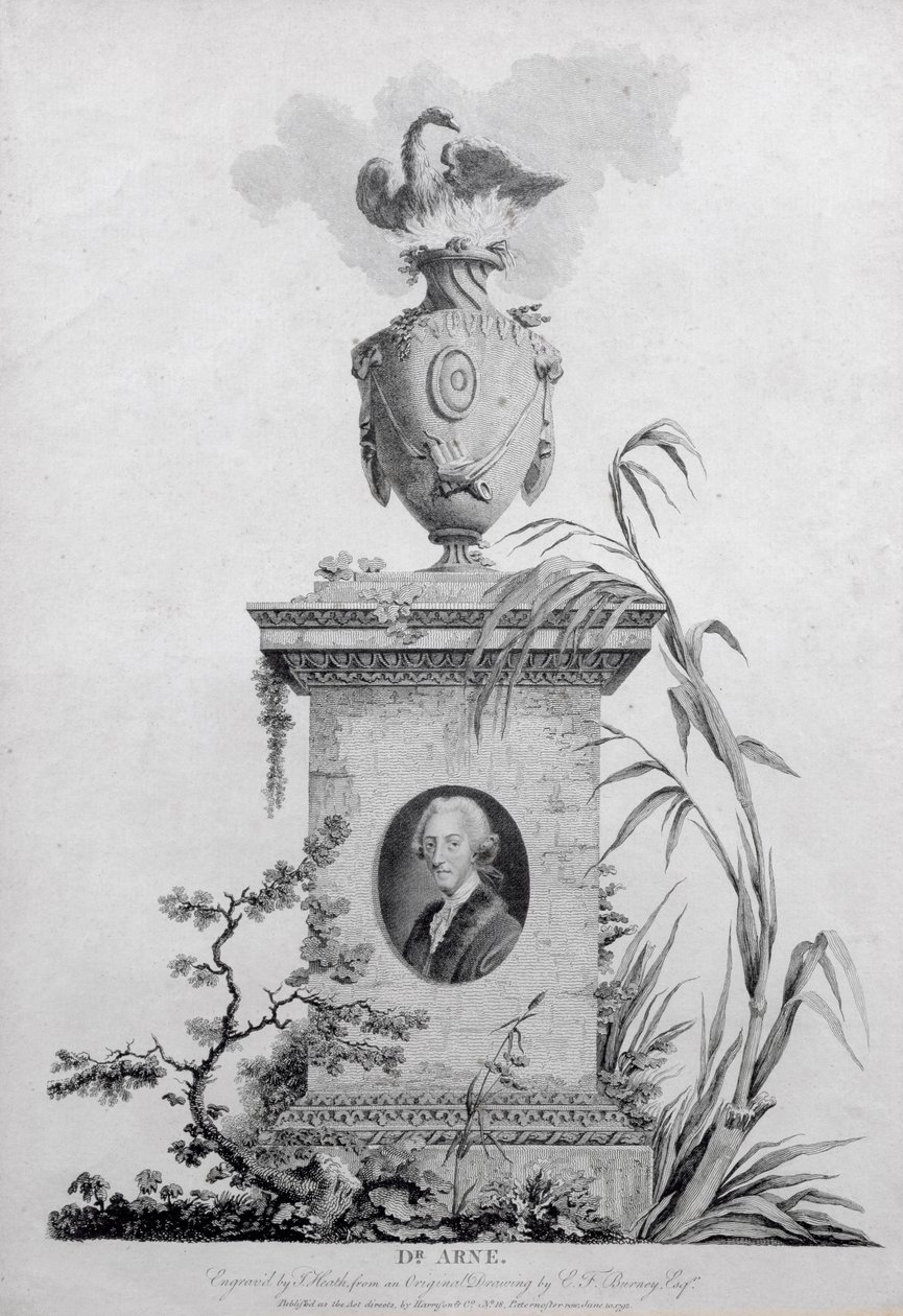 الدكتور توماس أوغسطين أرني (1710-78) ، محفور بواسطة جيمس هيث (1757-1834) ، 1793 (انظر أيضًا 84546) بواسطة إدوارد فرانسيس بورني