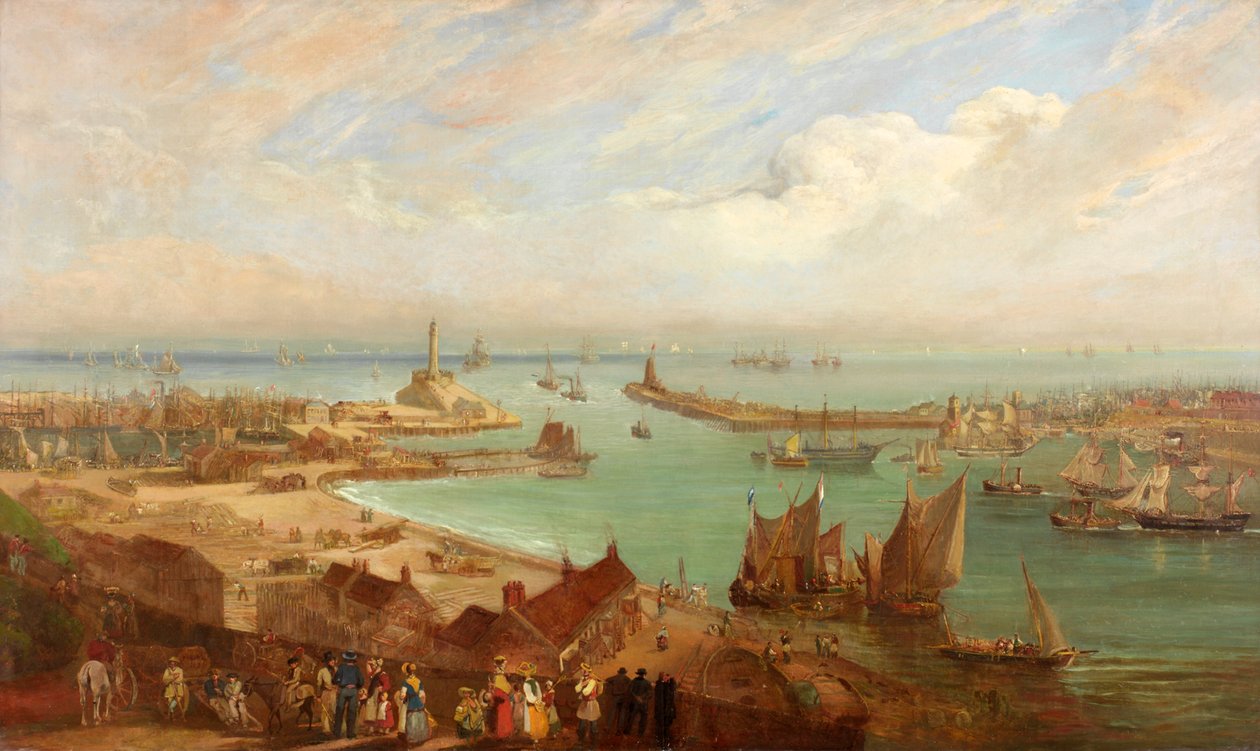 ميناء سندرلاند من Roker ، c.1850-c.1855 بواسطة إدوارد هاستنجز