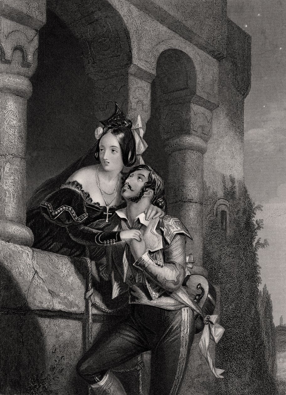 "Good Night، A Thousand Times، Good Night" ، منقوش بواسطة WH Egleton ، من "Romeo and Juliet" بقلم William شكسبير (1564-1616) بواسطة إدوارد هنري كوربولد