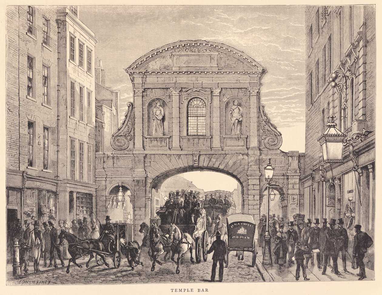 بار تمبل في شارع فليت ، c.1870 بواسطة إدوارد هنري فاهي