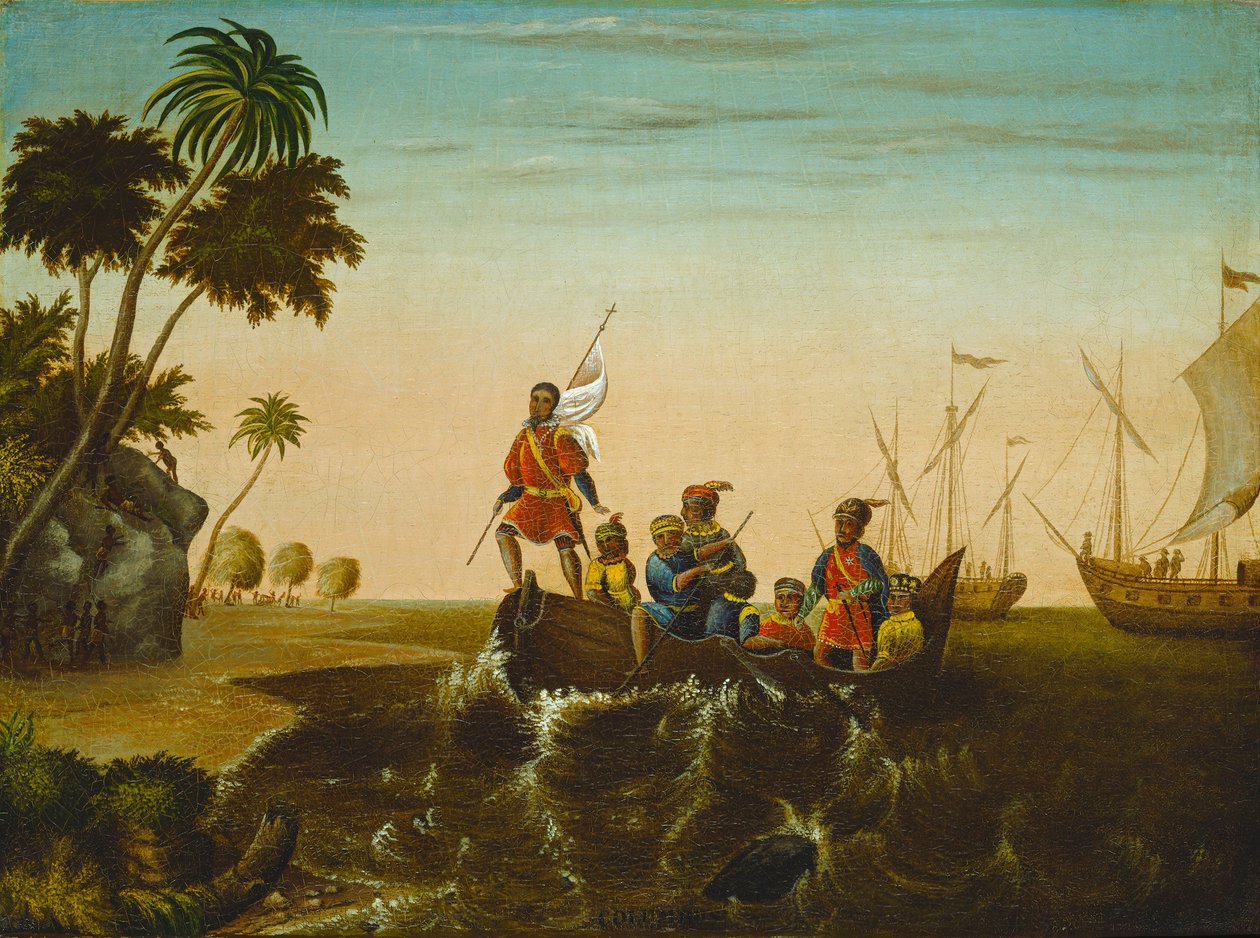إنزال كولومبوس ، c.1837 بواسطة إدوارد هيكس