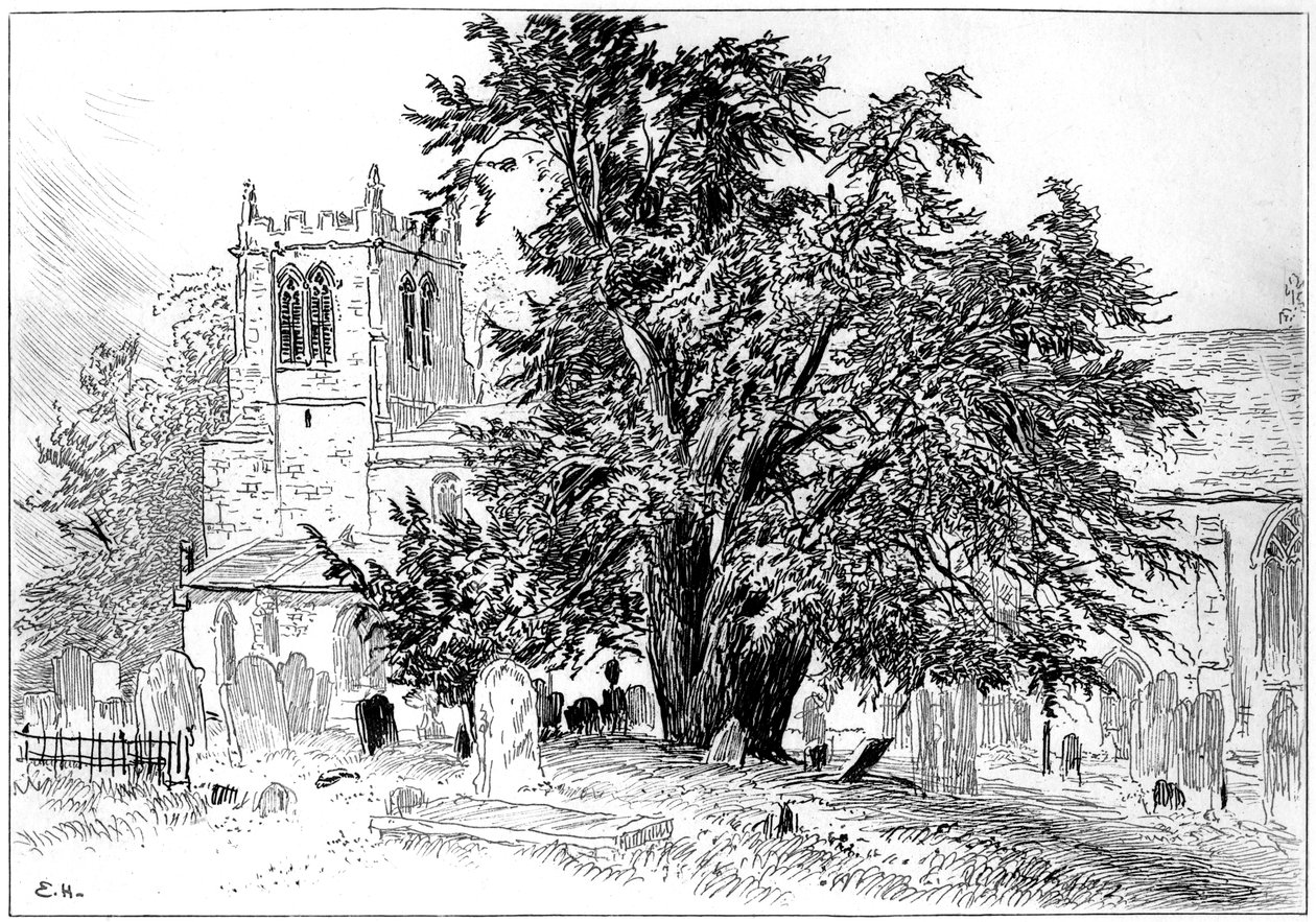 كنيسة Snitterfield ، Snitterfield ، Warwickshire ، 1885. بواسطة إدوارد هال