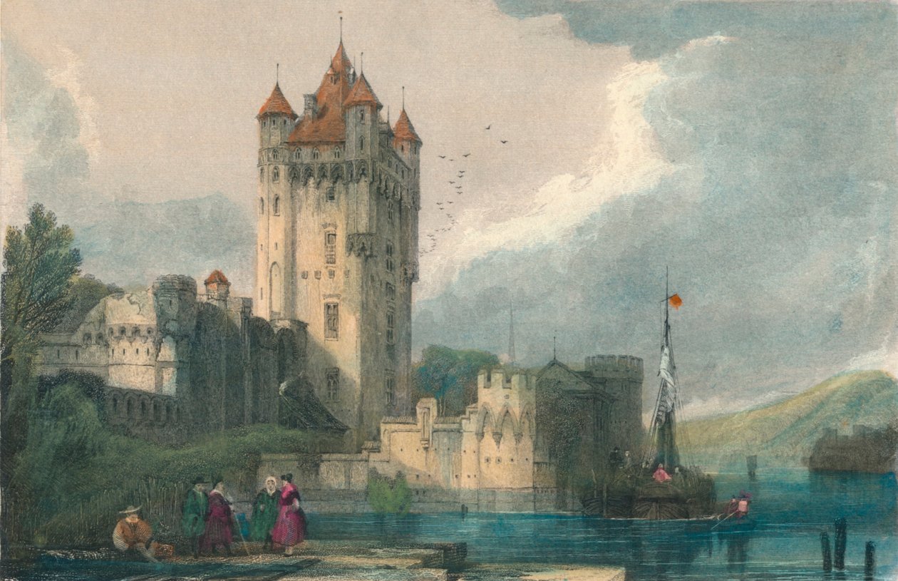 أبراج إلفيلد القوطية ، c1834. بواسطة إدوارد جون روبرتس