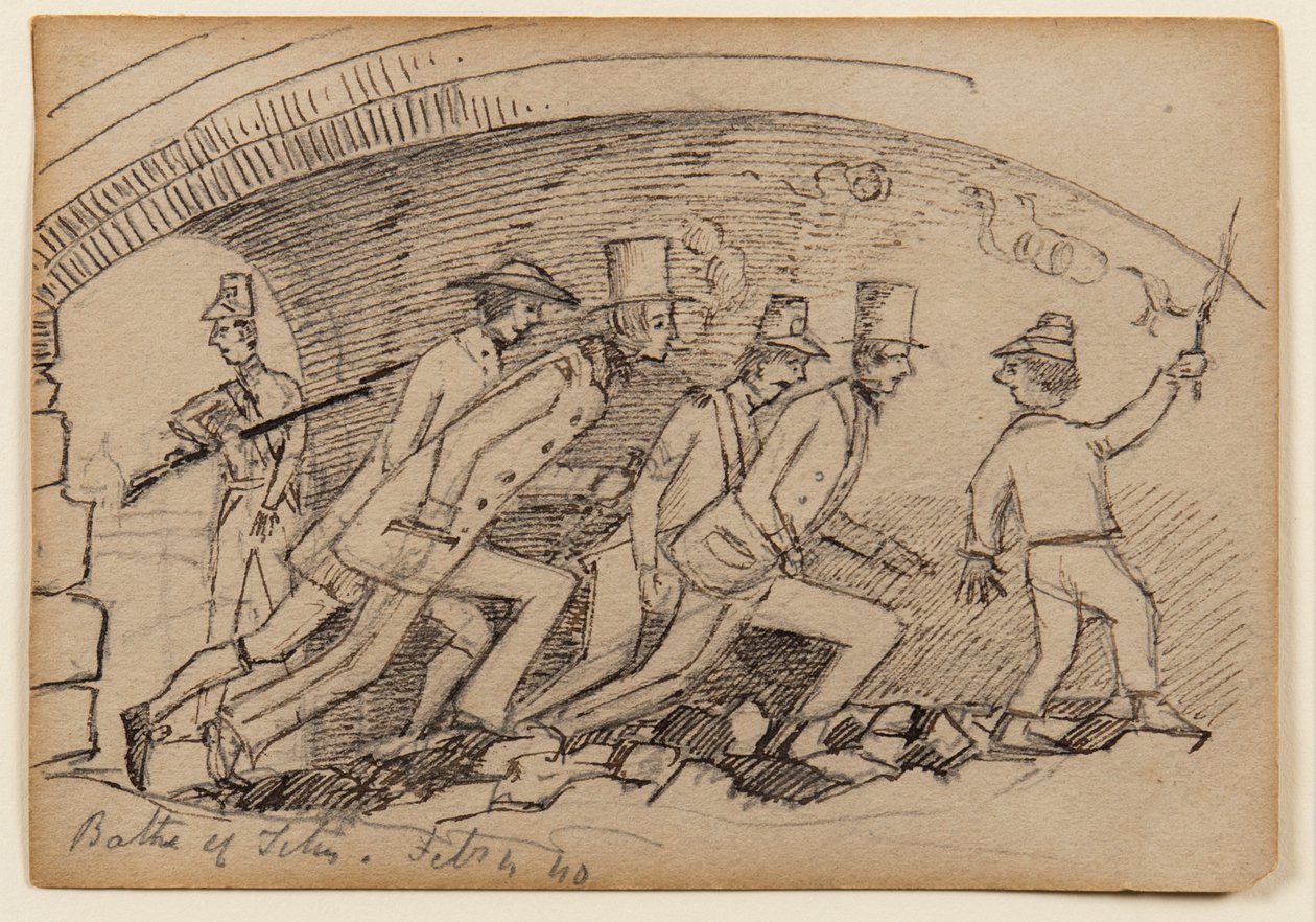 حمامات تيتوس ، 1840 (قلم رصاص وقلم وحبر على ورق) بواسطة إدوارد لير