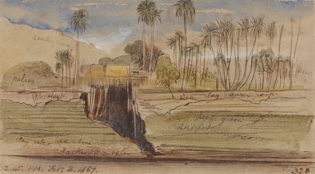 بين إبريم ووادي حلفاه، 2:45 مساءً، 2 فبراير 1867 (328) بواسطة إدوارد لير