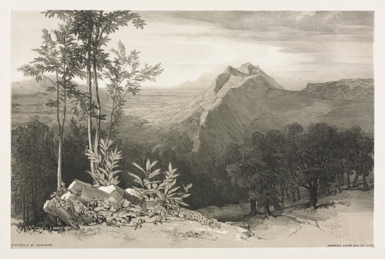 سيفيتيلا دي سوبياكو ، ج. 1840. بواسطة إدوارد لير