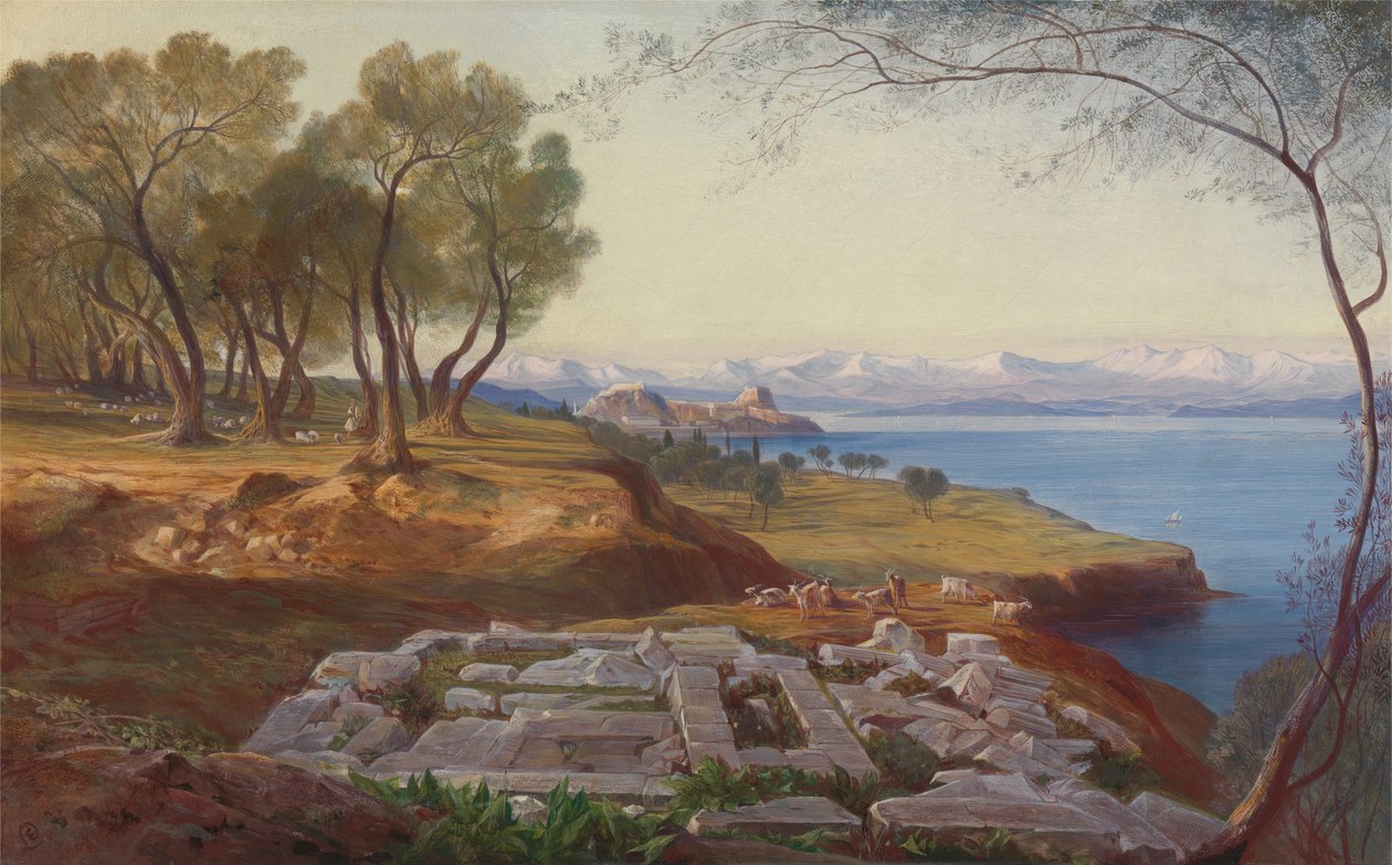 كورفو من أسنسيون ، كاليفورنيا. 1860. بواسطة إدوارد لير