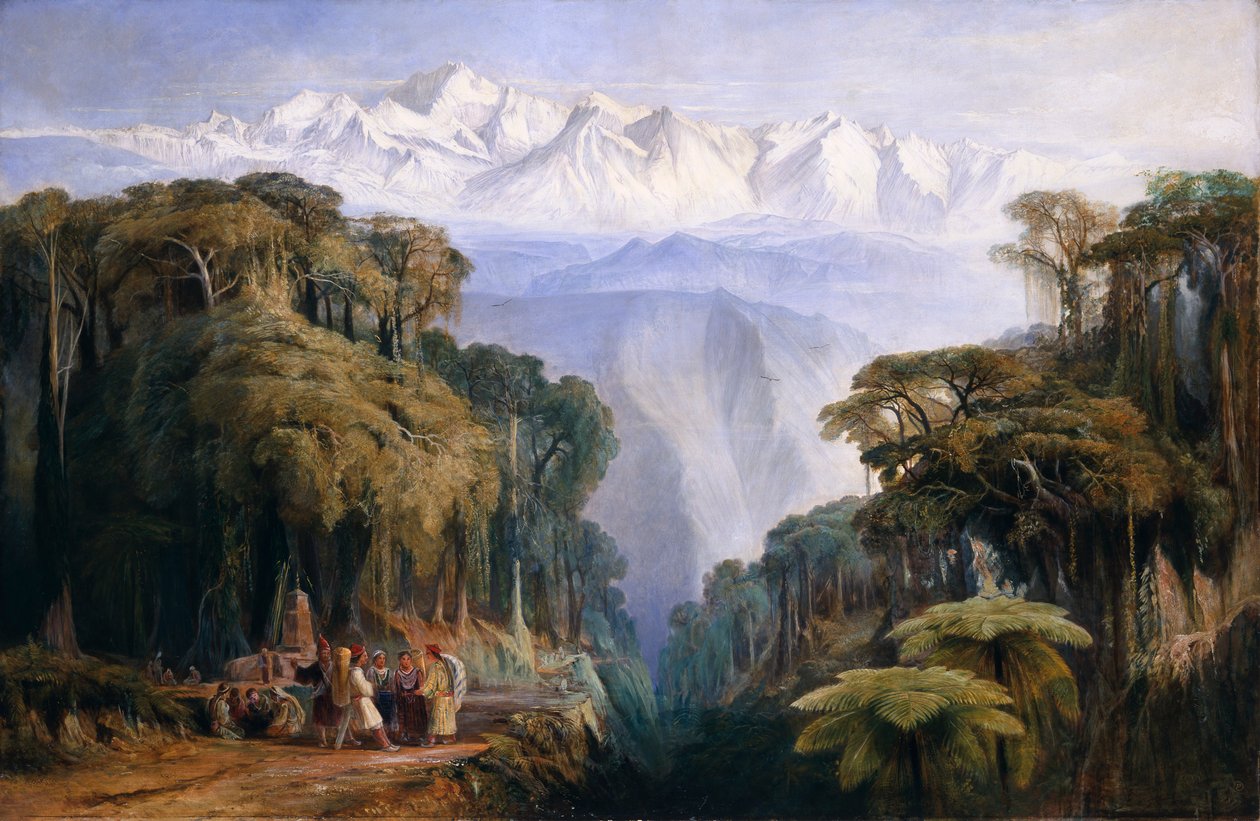 "Kinchinjunga from Darjeeling" ، ١٨٧٧ بواسطة إدوارد لير
