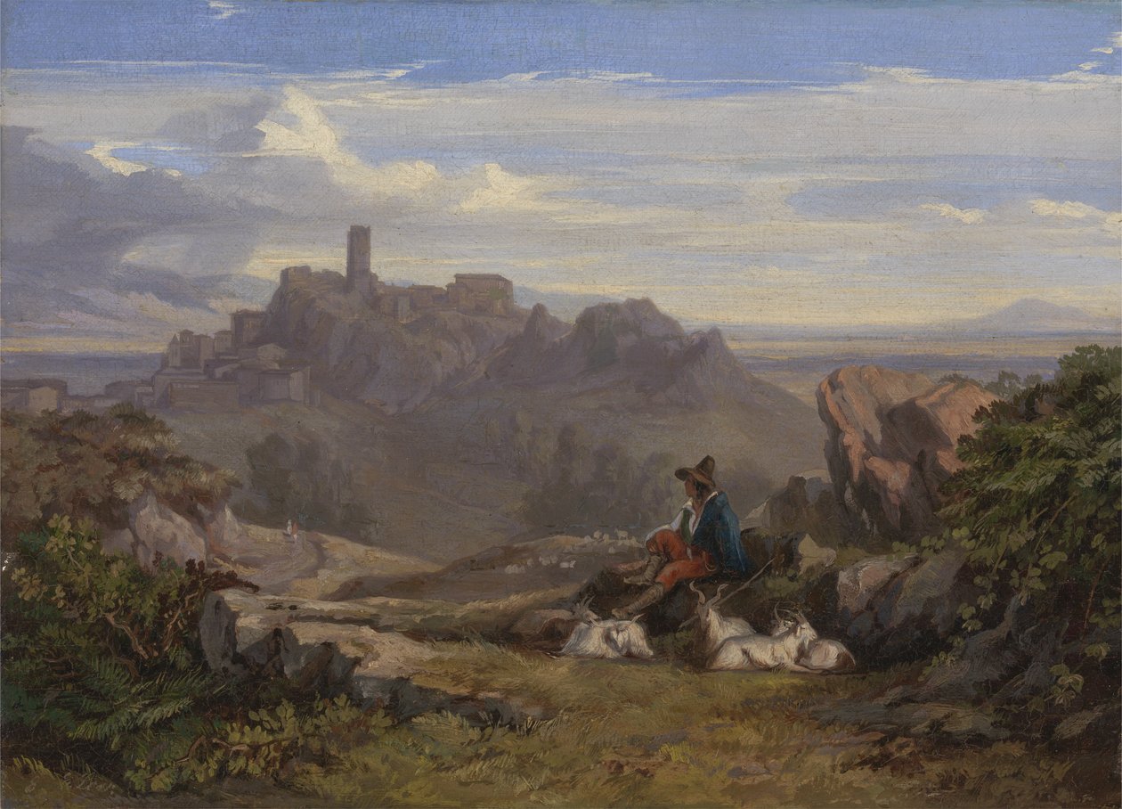 منظر طبيعي مع Goatherd ، c.1842 بواسطة إدوارد لير