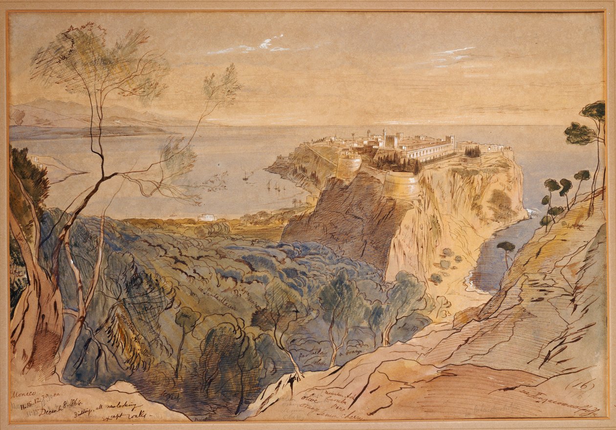 موناكو ، 1864 بواسطة إدوارد لير