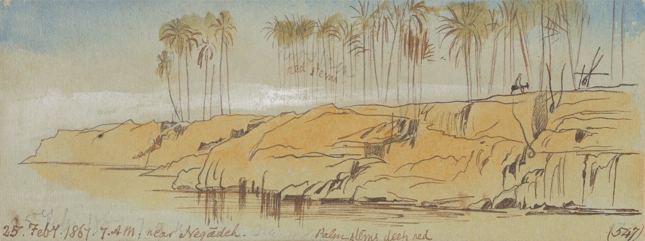 بالقرب من Negadeh. 7:00 صباحًا ، 25 فبراير 1867 (547) بواسطة إدوارد لير