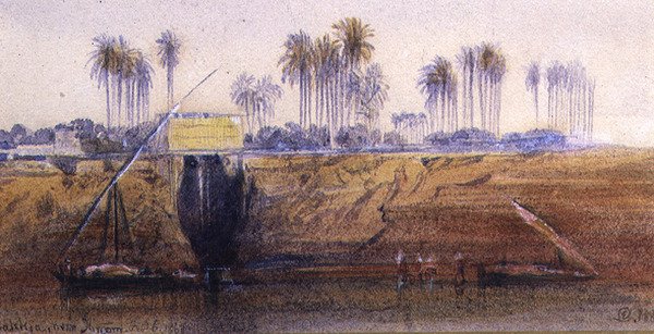 الساقية ، بالقرب من إبريم ، 6 فبراير 1865 بواسطة إدوارد لير