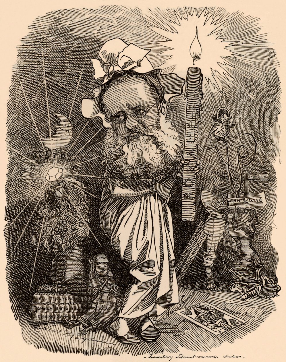 كارتون ويلكي كولينز (1824-1889) الروائي بواسطة إدوارد لينلي سامبورن