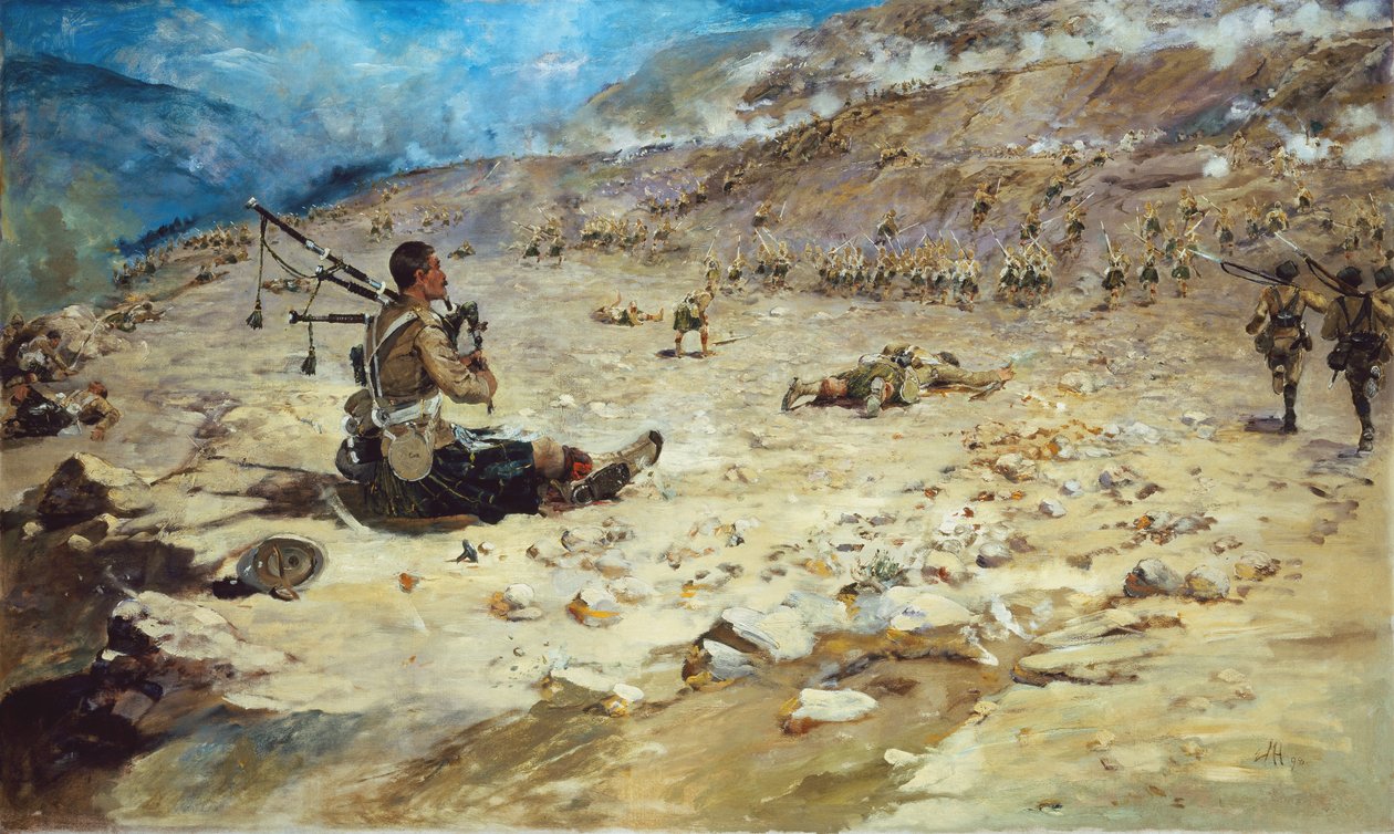 بايبر جورج فيندلاتر (1872-1942) من جوردون هايلاندرز الذين ربحوا صليب فيكتوريا في دارغاي عام 1897 ، 1898 بواسطة إدوارد ماثيو هيل