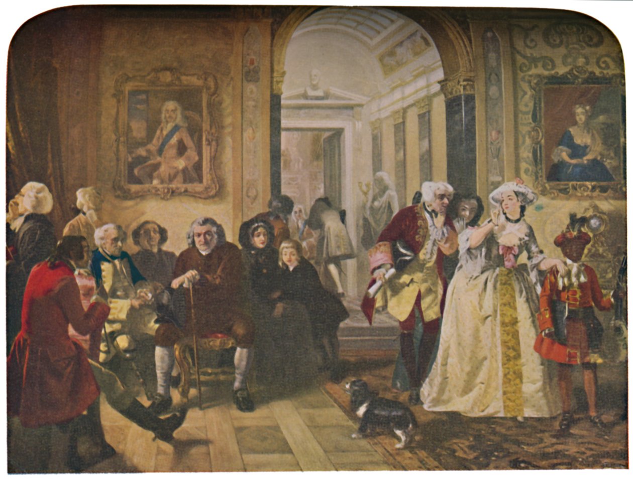 دكتور جونسون في الغرفة السابقة للورد تشيسترفيلد ، انتظار الجمهور ، 1748 ، 1845 ، c1950. بواسطة إدوارد ماثيو وارد