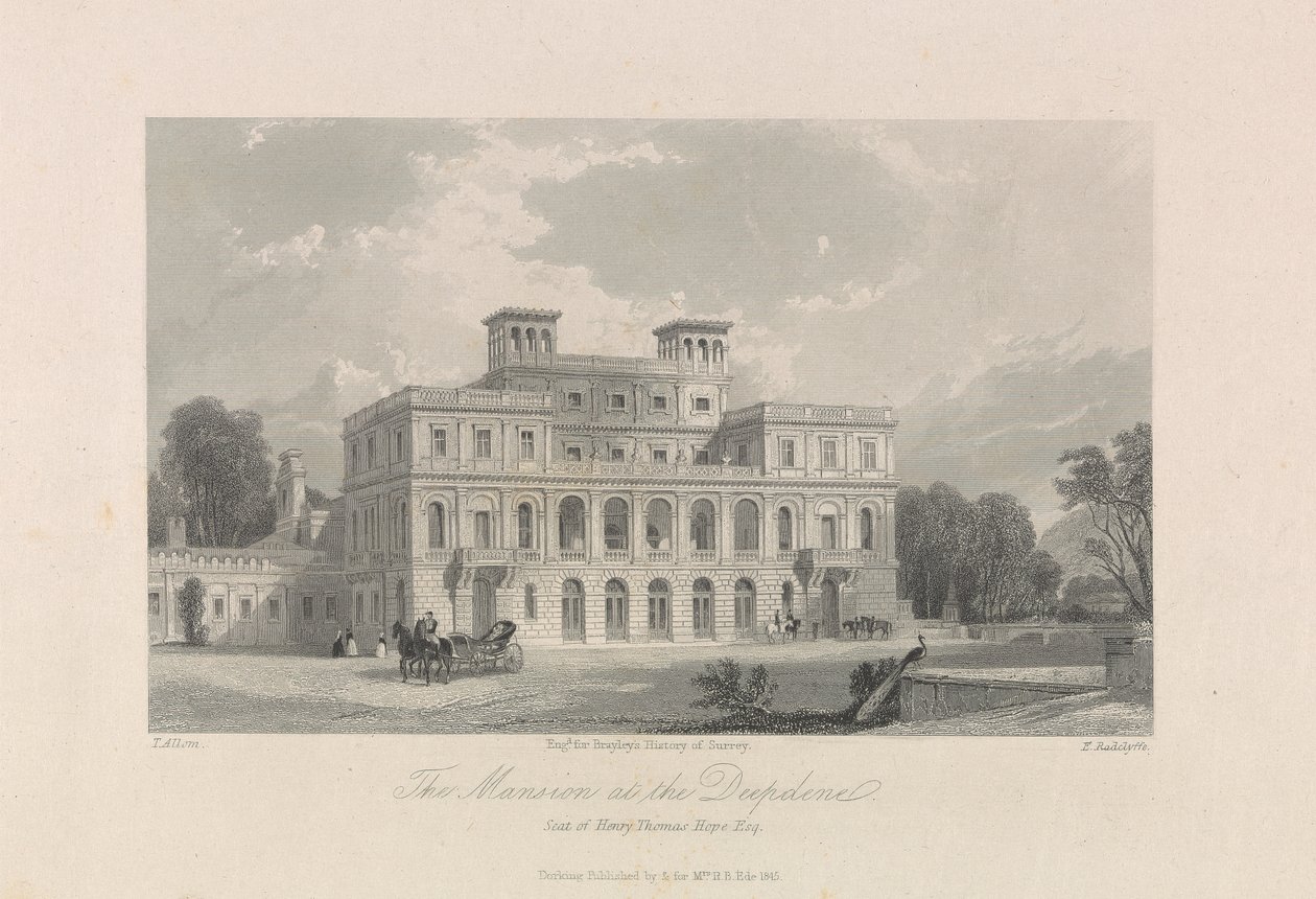 القصر في Deepdene. مقعد هنري توماس هوب ، إسق. بواسطة إدوارد رادكليف