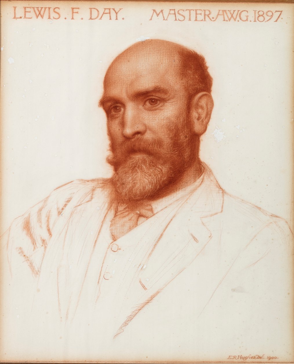 مصمم لويس فورمان داي (1845-1910) ، ماجستير في نقابة عمال الفن عام 1897 ، 1900 (طباشير أحمر على ورق) بواسطة إدوارد روبرت هيوز