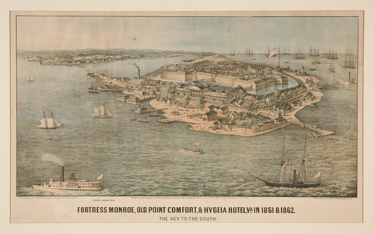 Fortress Monroe و Old Point Comfort و Hygeia Hotel ، Va. في عامي 1861 و 1862 بواسطة إدوارد ساكس