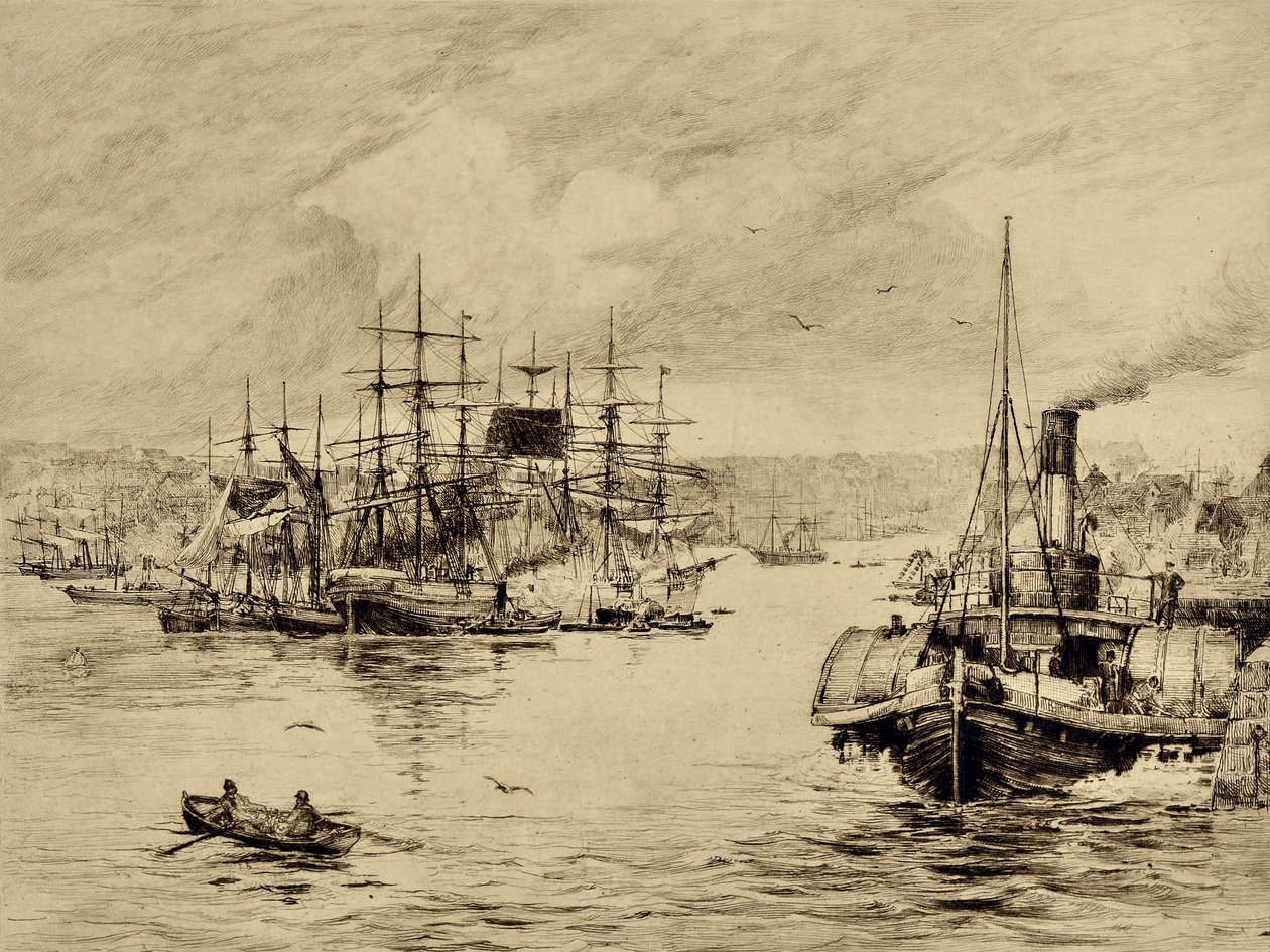 The Tyne: At Shields ، حوالي 1880 (حفر) بواسطة إدوارد سلومب
